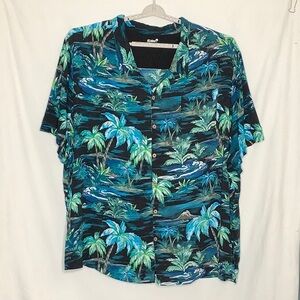 Tropical Print Men's Shirt Size 7X Big And Tall